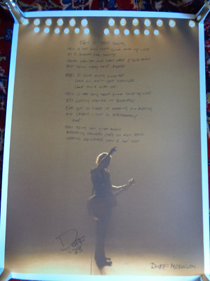 GUNS N ROSES DUFF McKAGAN THIS IS THE SONG SIGNED AUTOGRAMM LITHO DRUCK.100 NUR