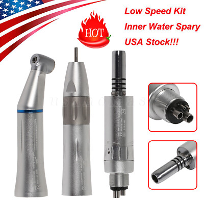 Dental Slow Speed Handpiece Inner Water Contra Angle/ Straight/ Air Motor 4-Hole