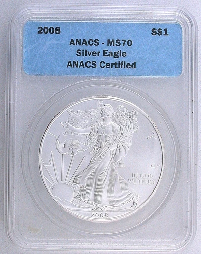 2008 American Silver Eagle - ANACS MS70