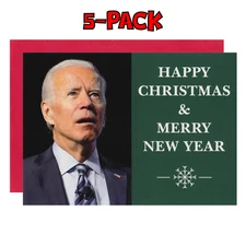 5-Pack Funny Christmas Cards - Joe Biden Happy Christmas Merry New Year Spoof