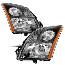 For 2007 2008 2009 Nissan Sentra Black Headlights Assembly Amber Corner Lamps 