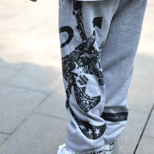 Herren Trendy Baggy SPORTS Hose Hip Hop Freizeit Lockere Straßen Jogginghose -- - Bild 6 von 14