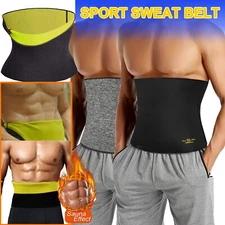 Mens Women Waist Trainer Trimmer Body Shaper Slim Belt Sauna Sweat Band Girdle