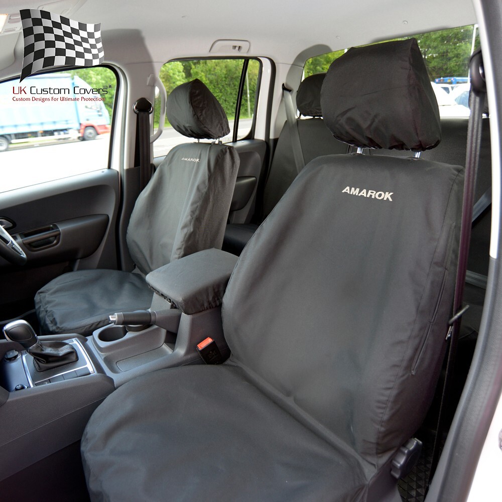 Vw Amarok Front Seat Covers With Amarok' Embroidery (2011-2022) Black 127