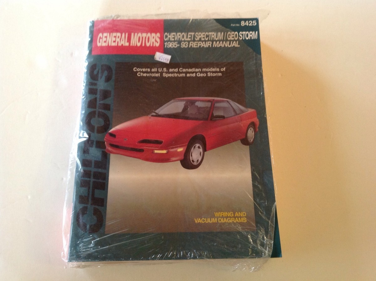 New Chevrolet Spectrum, Geo Storm 1985-1993 Chilton Repair Manual