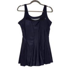 Zando Black Swim Dress NWOT Size XL Black Swimsuit Dress with Mesh Accents