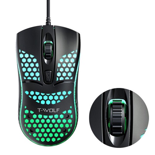 Office Esports Hollow Out Design Gaming Mouse Back Light Wired Cable - Photo 6/15