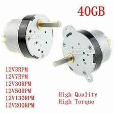 40mm 12V DC 3RPM - 200RPM High Torque Gear Box Motor Reducer Reversible 40GB New