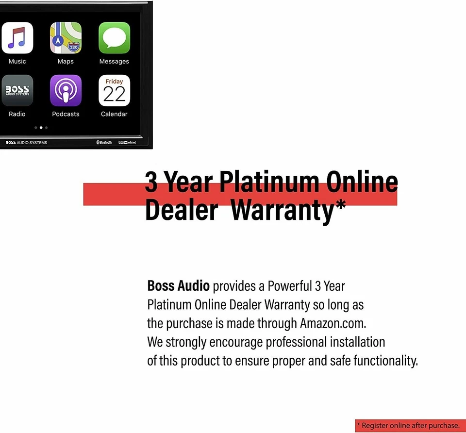 BOSS BVCP9700A Double 2 DIN 7" Car Stereo Apple Carplay Android Auto Bluetooth - Image 3 of 4