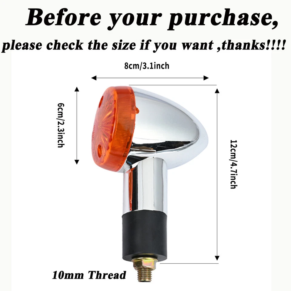 2x Turn Amber Turn Signal Light For Suzuki Boulevard C109R C50 S 40 50 83 USA - Image 3 of 4