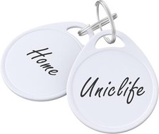 1.5 Inch Tough Plastic Key Tags Sturdy round White Item Identifiers with Blank