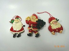 Santa Claus Clay Dough Set of 3 Christmas Ornament