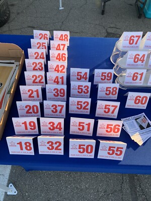 Classic Carls Jr Table Tent Number 00 thru 99 | eBay