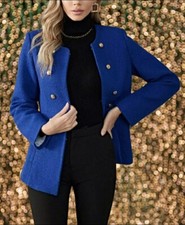 ZARA Blazer Jacket, Fitted, Blue, Gold Buttons, Size Small, WAS 150 NEW 