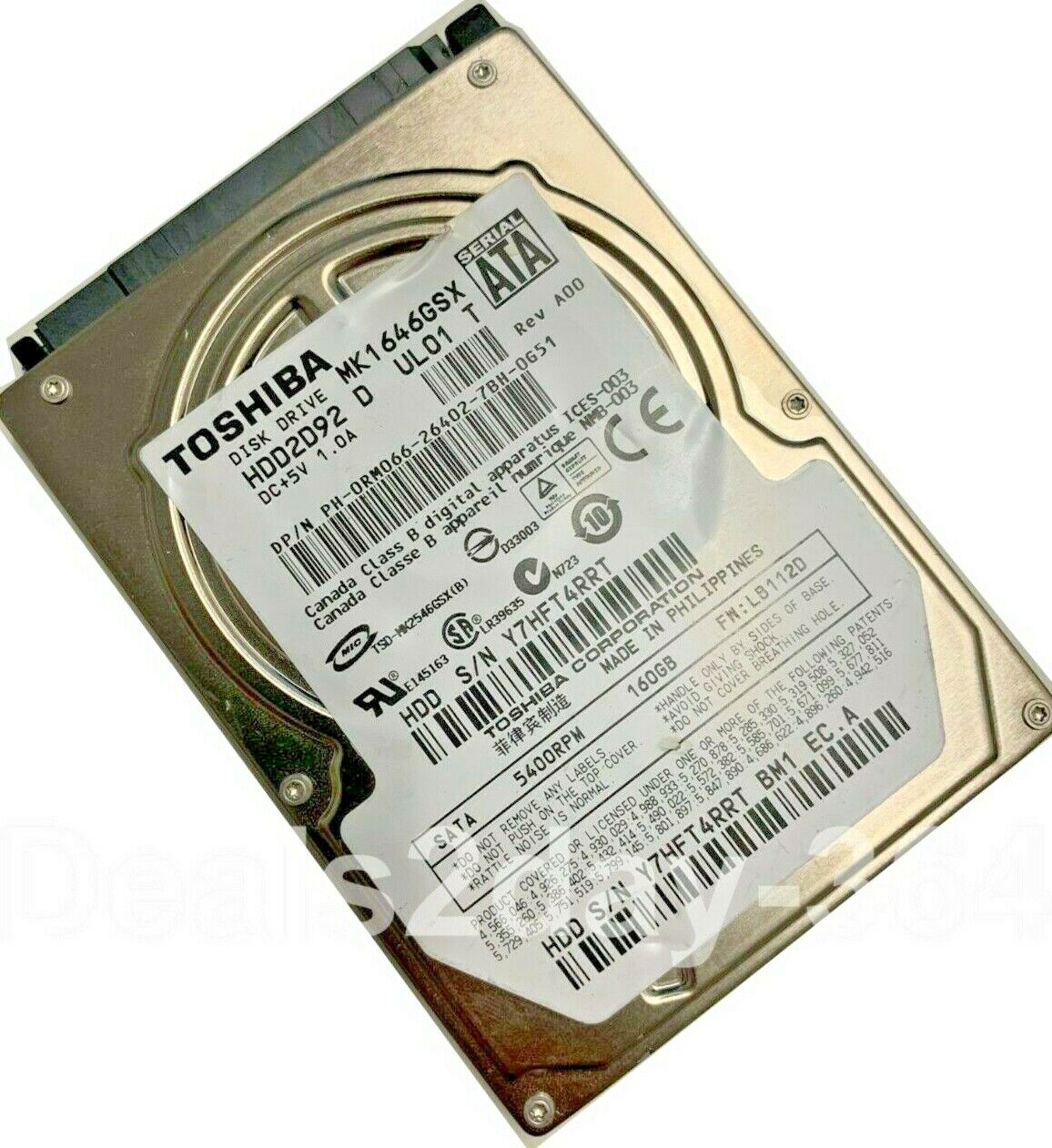 Toshiba HDD2D92 160 GB,5400 RPM (MK1646GSX) HDD for sale 