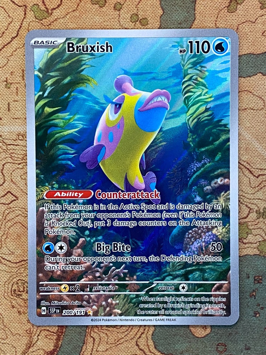 Pokemon Card TCG - Bruxish 200/191 Illustration Rare Surging Sparks Near  Mint
