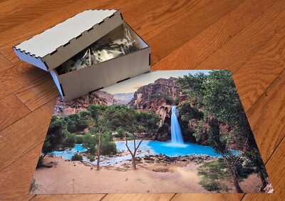 Wood Jigsaw Puzzle Havasu Falls water and stone