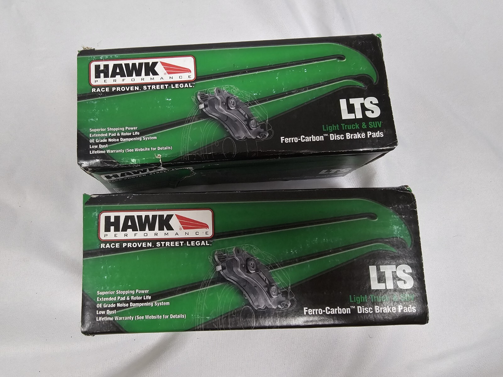 2 Sets of Hawk LTS Ferro Carbon HB456Y.705 Ford Truck SUV Rear Disc ...