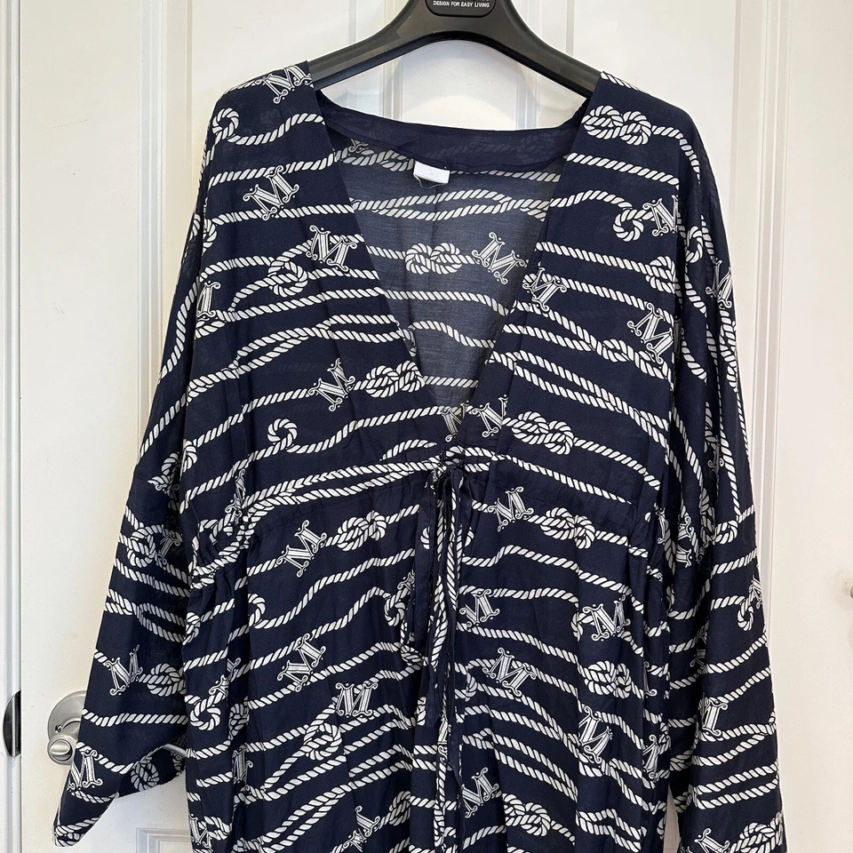 Vestido de encubrimiento de algodón con corte de etiqueta con logotipo de ocio MaxMara US6 IT40 ropa de playa verano Foto 3 de 4