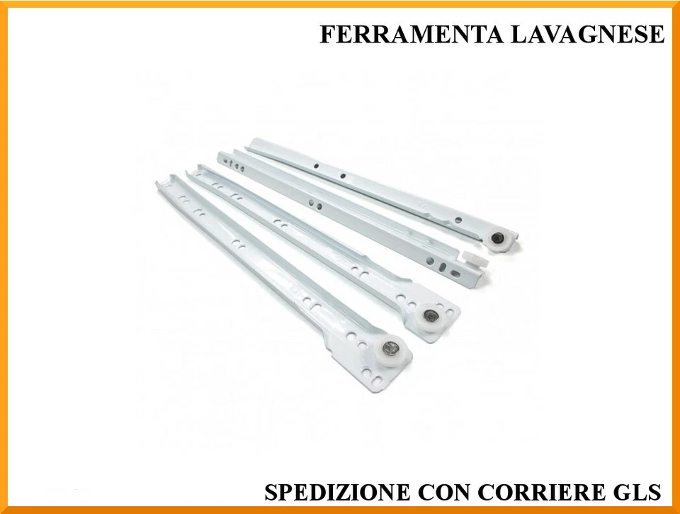 Guide scorrevoli in coppia per cassetti made in Italy Comint da 25 a 60 cm - Immagine 2 di 3