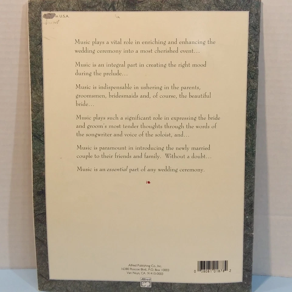 The Essential Wedding Song Book Piano Vocal Sheet Music Book By Jerry Ray - Image 4 of 4