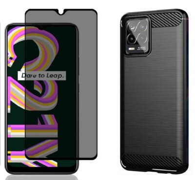 Case Cover + Tempered Glass Anti Spy for Realme C55 C35 C33 C25y C11
