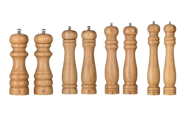 Salt & Pepper Mill Grinder Shaker Set Ceramic Grinding Mechanism Natural Kitchen
