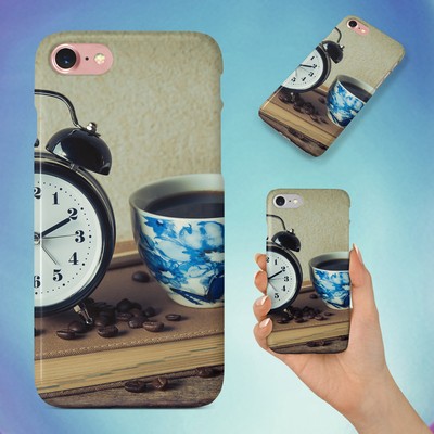 Alarm Clock Black Coffee Book Caffeine Hard Back Case For Apple
