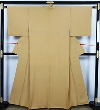 Pure silk kimono with crest design, solid color, size 160cm, used