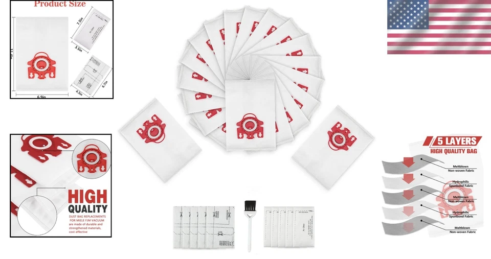 5-Layer Filtration Vacuum Bags - 20 Pack - Image 2 of 4