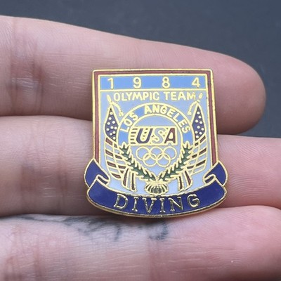 Vintage 1984 Los Angeles Olympics Team USA Diving Event Lapel Hat Pin