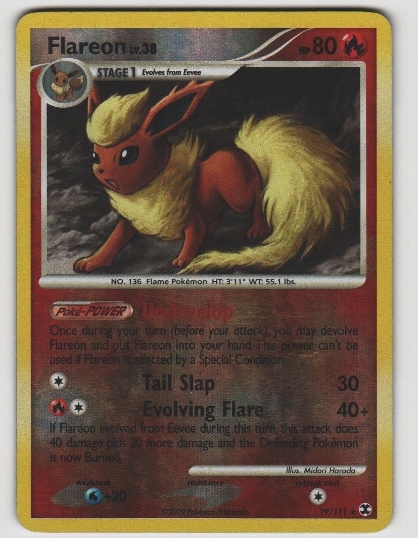 Flareon Rare Rising Rivals 19/111 Reverse Holo Near Mint Pokemon