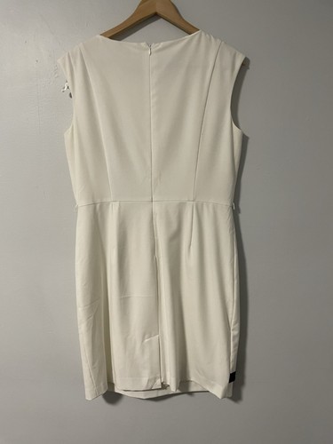 Calvin Klein Elfenbein Schwarz Streifen Ärmellos Rundhals Etuikleid Knie 14 - Bild 2 von 10