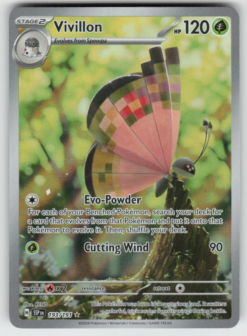 Vivillon 193/191 Illustration Rare Surging Sparks Pokemon Holo Near Mint