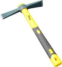 Forged Adze Hoe, Weeding Mattock Cutter, Pick Axe 15-Inch, One Piece Black 