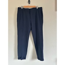 Prada Men's Straight Leg Virgin Wool Dress Pants Navy Size 37x32