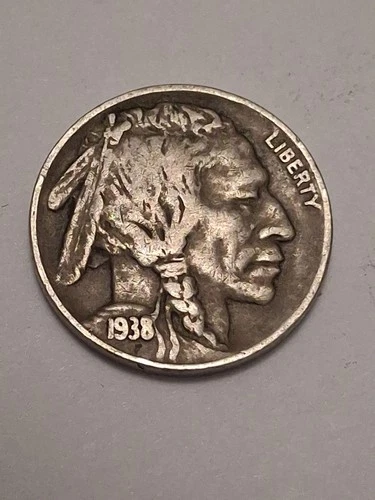 1938-D Buffalo Nickel- FULL HORN-Extra Fine Better Date Nice Original Coin BN833