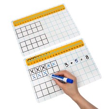 13" x 9" Number Lines Math Practice Dry Erase Boards - 12 Pc.
