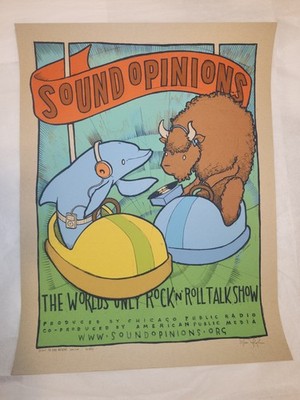 Jay Ryan ''Sound Opinions'' 2007 screen print poster WBEZ NPR