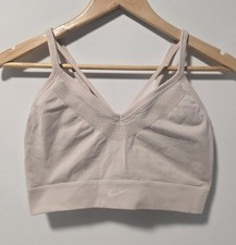 Nike Dri Fit Women's Seamless Light Impact Sports Bra Blush Nude XL