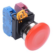 IDEC Red 22mm Metal Bezel Mushroom Momentary Push Button Switch 1NO-1NC IP65