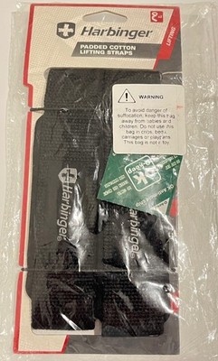 Harbinger Padded Cotton Lifting Straps Neotek Grip Wrist Support NEW