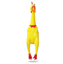 Squeeze Shrilling Screaming Rubber Chicken Pet Dog Bite Toy Squeaker Chewing Toy