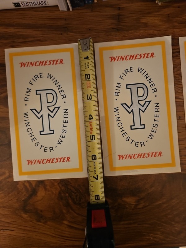 LOT OF 3 VINTAGE WINCHESTER WESTERN RIM FIRE WINNER STICKERS FROM '70s(?) 