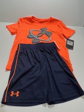 Size 6 UA Under Armour Boys Kids 2 Pc T Shirt Shorts Set NWT Dri Fit MSRP 40
