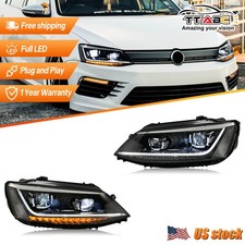 Par de faros LED completos de doble cuenta para Jetta MK6 2011-2018 DRL