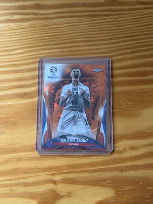 Benjamin Sesko Man United Slovenia Topps Sapphire Orange Image Variation /25