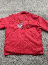 Vintage American Ex-Prisoner Of War Jacket Large Red Snap Front USA Made 70s
