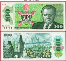 CZECHOSLOVAKIA 100 KORUN 1989 Prefix A P 97 XF++/AUNC free shipping from 100$