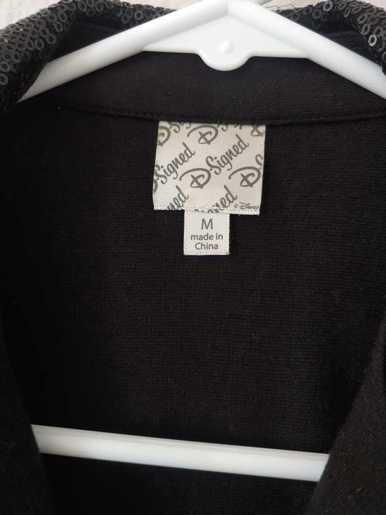Disney Signed Black Sequin Collared Button Pocket… - image 3